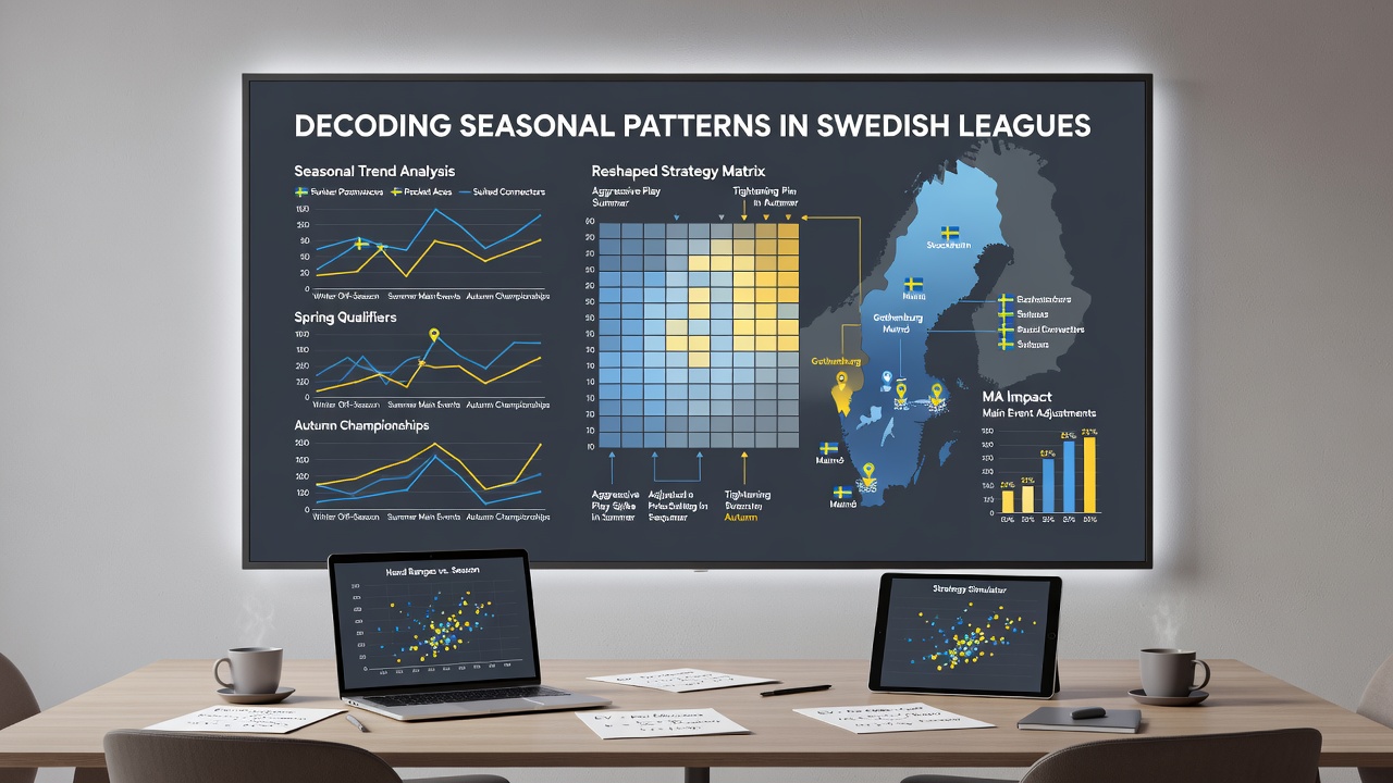 Poker table interface on a Swedish bookmaker platform showing seasonal promotions tied to league schedules