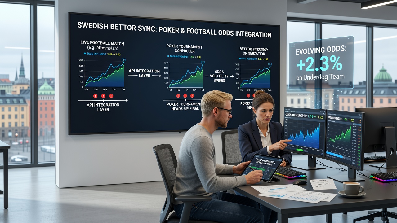 Detailed view of betting dashboards displaying synchronized poker tournament timers and updating football live odds for Swedish users